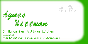 agnes wittman business card